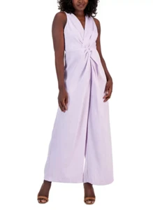 Taylor Twisted-Front Wide-Leg Jumpsuit Lavender Size 14 4135 - Picture 1 of 1