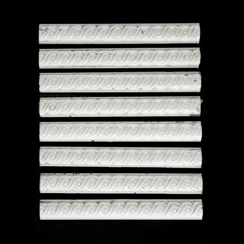 Antique 6 in. White Braided Design Porcelain Linear Wall Tile Cover