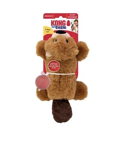 Kong Cozie Pocketz Beaver Squeaky Soft Dog toy + Extra Squeaker Medium - Picture 1 of 7