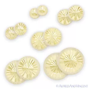 Pendientes de pernos de media cúpula de oro amarillo de 14kt 14k 14 kt tachuelas acanaladas de corte de diamante - Imagen 1 de 8
