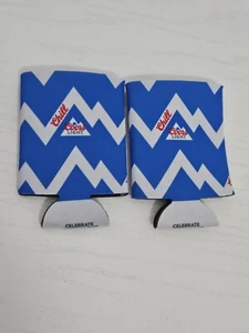 Coors Light Chill Koozies Bierdosenhalter 2er Set blau und weiß Chevron - Bild 1 von 3