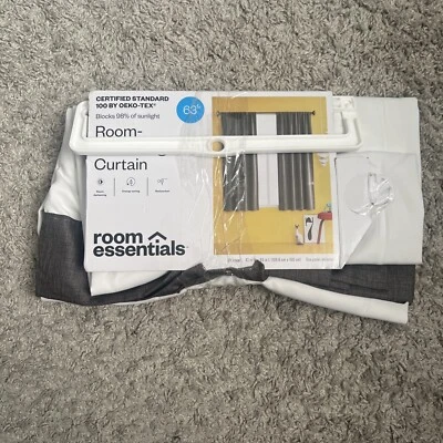 Room Essentials Room Darkening Curtain - Charcoal  - 42"X63"  - 1 Panel - Image 1 of 2