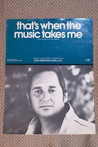 NEIL SEDAKA * THAT'S WHERE THE MUSIC TAKES ME ** 1974 SHEET MUSIC - Picture 1 of 1