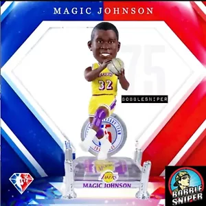 MAGIC JOHNSON Los Angeles Lakers 75th Anniversary Exclusive NBA Bobblehead - Picture 1 of 12