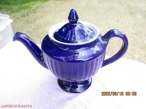 Hall China Teapot Los Angeles Cobalt Blue Vintage 4-Cup TEA POT - Picture 1 of 6