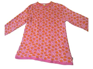 Vintage Oilily Sweater Cotton Blend Knitted Floral Colorful Orange/Pink XXL/US14 - Picture 1 of 8