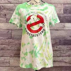 H&M Ghostbusters maßgeschneiderter schleimgrüner Krawattefarbstoff, wen rufen Sie an? T-Shirt - Größe Small - Bild 1 von 8