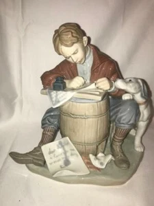 Lladro "Love Letter" #1406 Norman Rockwell Collection, Missing Pen. - Picture 1 of 10