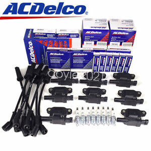 OEM AcDelco 8 PACK UF413 Ignition Coil + 41-110 Spark Plug + 9748UU Wire Fit GMC