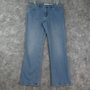 Jones New York Jeans Womens 14 blue Straight Leg Stretch Medium Wash Denim - Picture 1 of 15