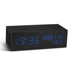 LED Alarm Clock Message Display Clamp & Click Sound Activated Digital Black - Picture 1 of 2