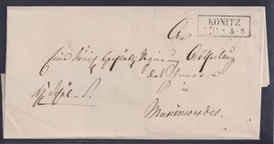 75292) KONITZ Westpreußen ca. 1840 Briefhülle nach Marienwerder - Picture 1 of 2