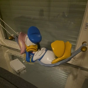 Walt Disney Donald Duck Sleeping in Hammock Big Vintage Figur Statue Hängematte - Bild 1 von 6