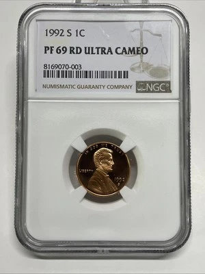 1992-S Lincoln Cent / Penny 1c PF69RD UCAM Proof  NGC Brown Label - Image 1 of 4
