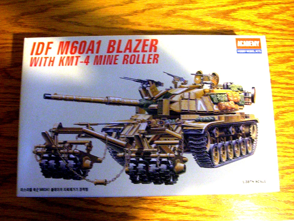 Academy 1/35 scale IDF M60A1 Blazer Tank with Mine Roller model kit. [untouched] - Image 1 of 1