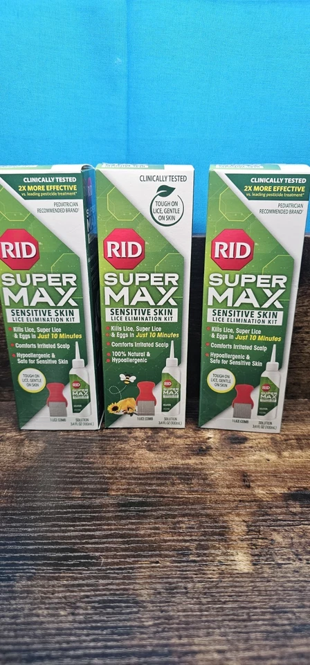 RID Super Max Sensitive Skin Lice Elimination Removal Kit w/Comb Expires 05/26