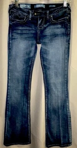 Bleuology Jeans Damen 7/8 blau niedriger Bund Bootcut dicke Nähte Stretch Y2K 26x30 - Bild 1 von 10