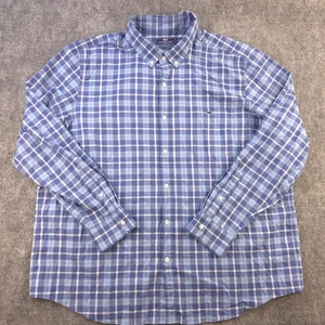 Vineyard Vines Slim Fit Tucker Hemd 2XL blau kariert Langarm Stretch Knopf - Bild 1 von 7