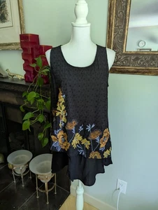 LOGO Lavish by Lori Goldstein Tank mit Ösenstickerei schwarz Damen Small - Bild 1 von 10