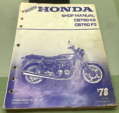 Manual de taller genuino Honda 6141000 CB750K8 CB750F3 1978 Foto 1 de 3