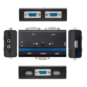 Nanocable 10.12.0001 Switch KVM Switch for Controlling 2 PCs with a Single Keybo - Photo 1/3