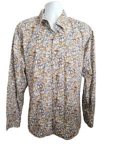Alan Flusser Dress Shirt Mens 2XL Multicolor Dinosaur Button Up - Picture 1 of 3