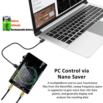 2.8" Touchscreen NanoVNA Plus Portable Antenna Vector Analyser 50KHz-2.7GHz - Image 1 of 4