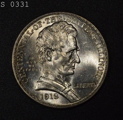 1918 Illinois Centennial Commemorative Half Dollar "Choice BU" - Image 1 of 2
