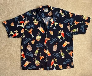 Camicia Big Dogs uomo 4XL con bottoni blu sono le cinque da qualche parte drink party - Foto 1 di 14