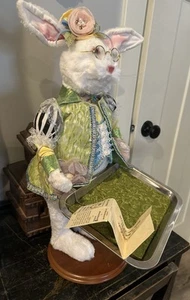 Mark Roberts 19 Zoll großer Osterhase Hase hält Tablett selten NEU - Bild 1 von 19