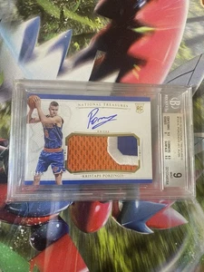 2015 NATIONAL TREASURES ROOKIE PATCH AUTO KRISTAPS PORZINGIS /99 BGS 9/10 MINT - Picture 1 of 2