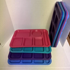 Tucker Ware Set of 11 Divided Multicolored Lunch Trays - Picture 1 of 3