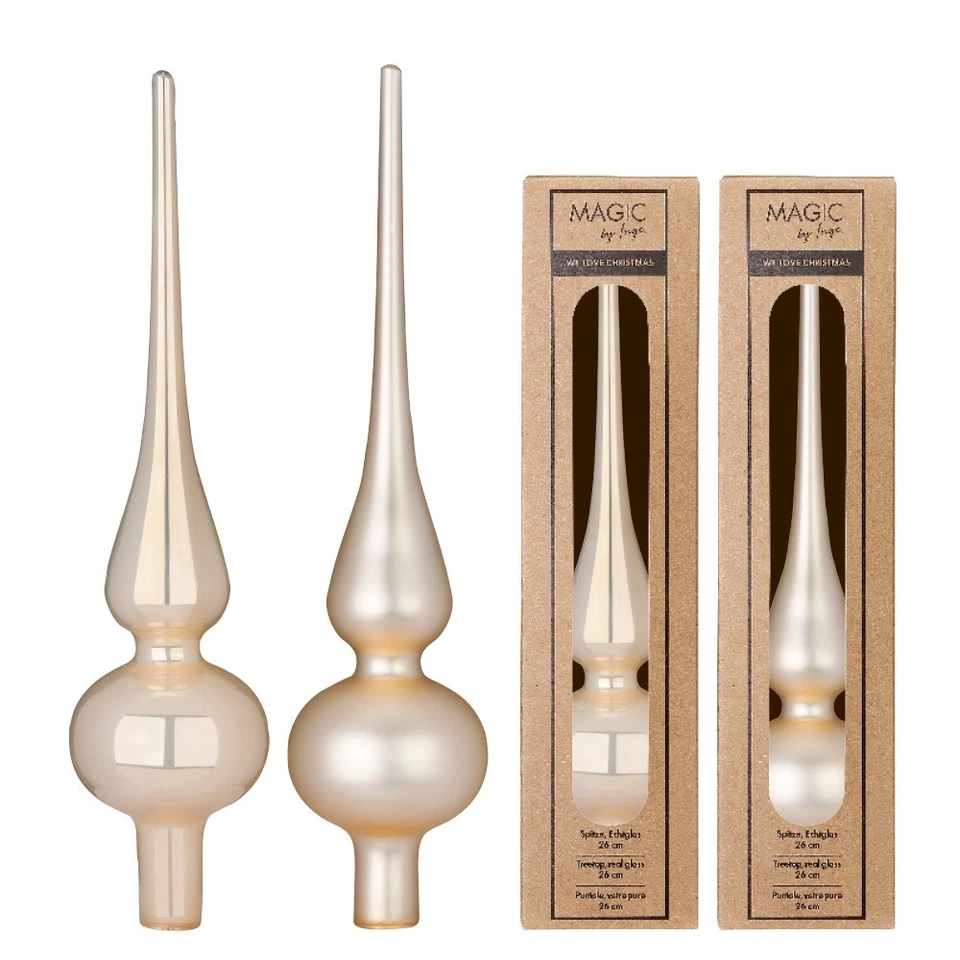 1 Christbaumspitze 26cm Glas Tannenbaumspitze Weihnachtsbaumspitze matt glanz - Bild 1 von 1