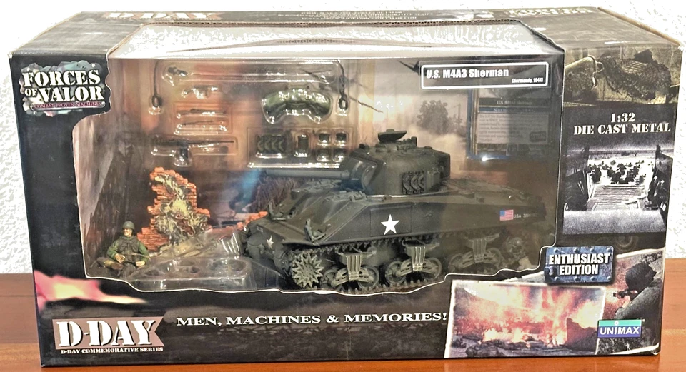 Nuevo en Paquete 1/32 Forces of Valor D-Day US M4A3 Sherman Tank Set 80235 Unimax Foto 1 de 1