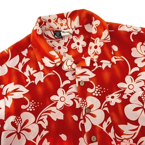 Vintage Kennington XL orange Hawaiihemd Blumen Knopfleiste Tropical Herrenmode - Bild 1 von 10