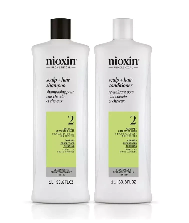 Nioxin System 2 Cleanser Shampoo and Scalp Therapy Conditioner Duo 33.8 Oz - Image 1 of 1