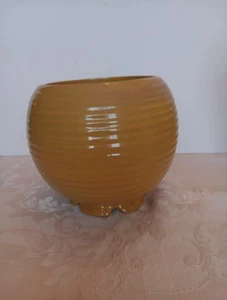 Vintage Frankoma Pottery Beehive Vase Large #70 Ribbed AUTUMN yellow - Picture 1 of 6