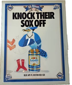 1988 Labatt Blue Jays (Glass Poster) – Knock Their Sox Off vs. Red Sox 26X20 - Bild 1 von 3