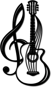 CREATCABIN Metallo Wall Art Decor Strumenti Musicali Nero Insegne da Parete Chitarra I... - Foto 1 di 7