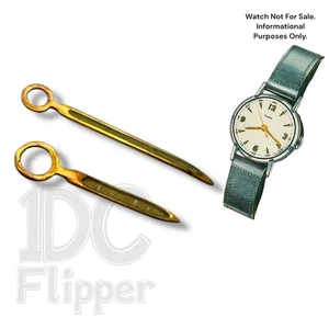 Timex Watch Hands 1950s #19 Fits BCRSL Mercury Radiolite Yellow US Time NOS Read - Picture 1 of 1