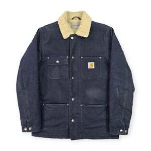 Chaqueta Carhartt WIP Fairmount Sherpa Forrada de Lona Azul Para Hombre Pequeña - Imagen 1 de 9