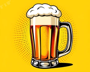 Beer Mug With Foam Pop Art 8X10 Print - Picture 1 of 1