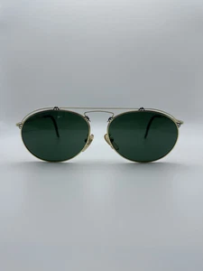 1980 Archive Vintage '80s Ultra Rare Gold Sunglasses Frames Police Hand Made ITA - Foto 1 di 5