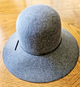 Phenix Womens Hat Wool Gray Floppy Wide Brim 100% Wool One Size 14 1/2in. New - Picture 1 of 4