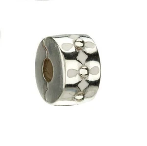 MC-22 Authentic Chamilia Retired Enameled Lock Sterling Silver Bead - Picture 1 of 2