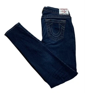 True Religion Casey Jeans 32 Womens World Tour Made In The USA Skinny Dark Wash - Picture 1 of 14