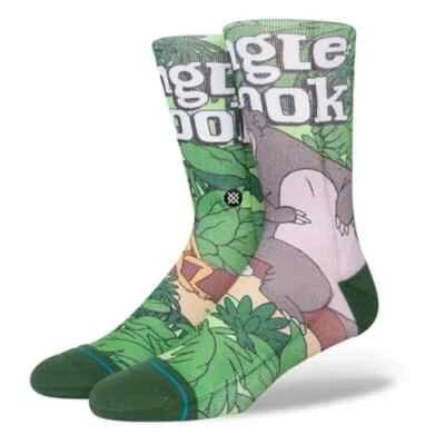 Calcetines Stance X Disney 100 The Jungle Book de Travis Millard Crew verdes para hombre NUEVO Foto 1 de 3
