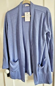 Cielo Women Open Front Drape Classic Cardigan With Pockets Size S Blue - Picture 1 of 7