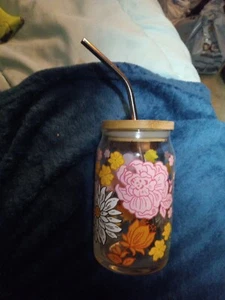Glass Mason Drinking Cup - Picture 1 of 5