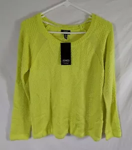 Jones New York Signature Women's Lightweight Sweater Size S NWT Neon Yellow - Picture 1 of 12